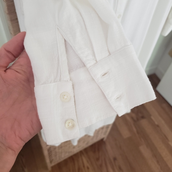 🌺 L*Space Barcelona White Button-Up Midi Dress Coverup Resortwear XS/S 🌺 - Picture 7 of 10